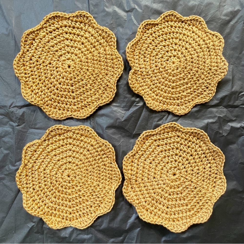 Drink Coasters, crocheted, 4 pcs